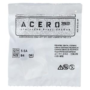 ACERO Stainless Steel Crowns 4 1st Primary Upper Right Molar 5/Pk 5/Pk