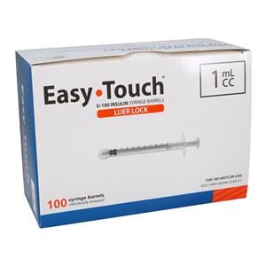 EasyTouch Luer Lock Syringe 1mL Clear Low Dead Space Not Made Wit...