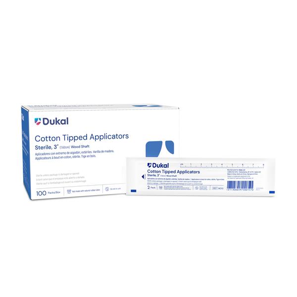 Cotton Tipped Applicator 3 in Wood Shaft Sterile 200/Bx