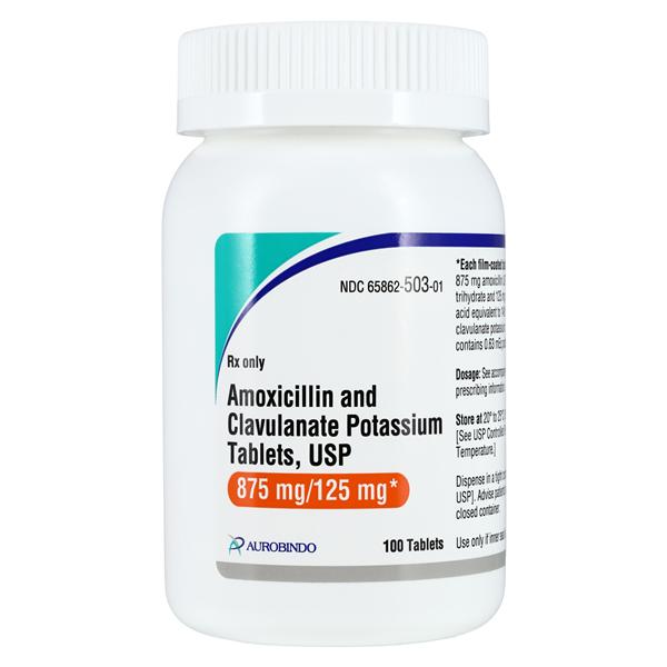 Amoxicillin/Clavulanate Tablets 875mg/125mg Bottle 100/Bottle