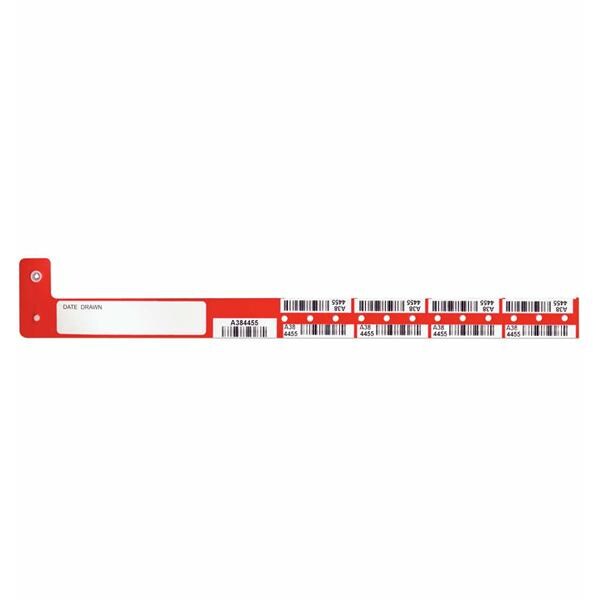 Securline Blood Wristband Poly Red Adult / Pediatric 150/Bx