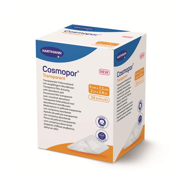 Cosmopor Polyurethane Film Transparent Dressing 2x2.8" Strl Rect SlfAdhs Trans