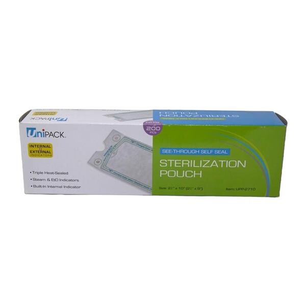Unipack Sterilization Pouch Heat Sealed 2.75 in x 10 in 200/Bx