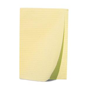 Patient Bib 2 Ply Tissue / Poly 13 in x 18 in Yellow Disposable 500/CA