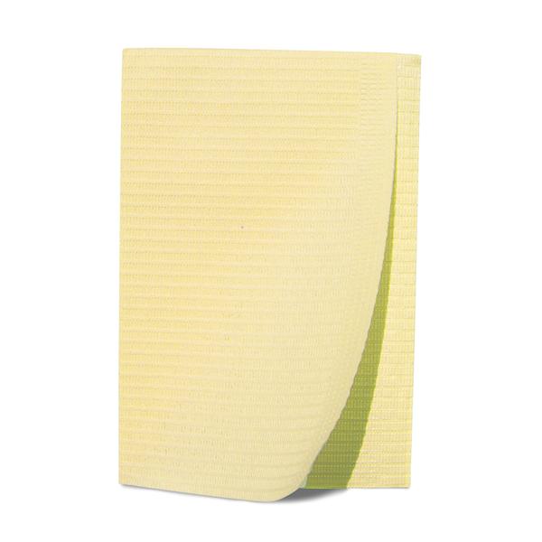 Patient Bib 2 Ply Tissue / Poly 13 in x 18 in Yellow Disposable 500/CA