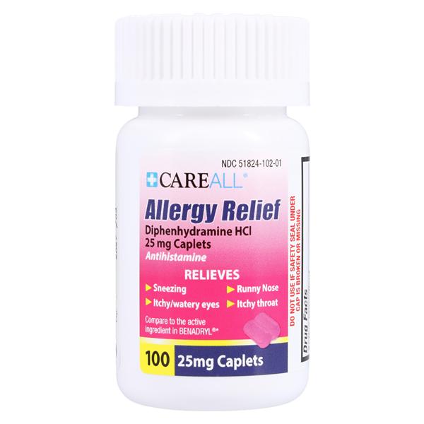 Diphenhydramine HCl Tablets 25mg Bottle 100/Bt