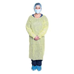 Dukal Isolation Gown Spunbond Polypropylene X Large Yellow 50/Ca