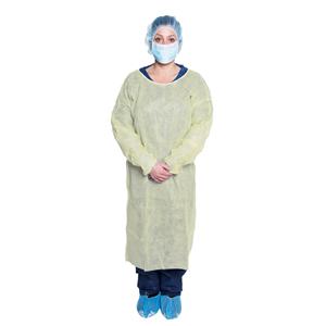 Dukal Gown Spunbond Polypropylene One Size Yellow 50/Ca