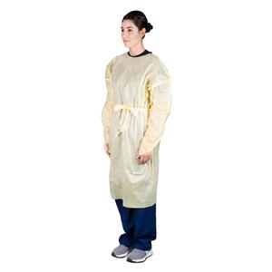 Dukal Isolation Gown AAMI Level 2 SMS X Large Yellow 100/Ca