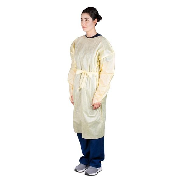 Dukal Isolation Gown AAMI Level 2 SMS X Large Yellow 100/Ca