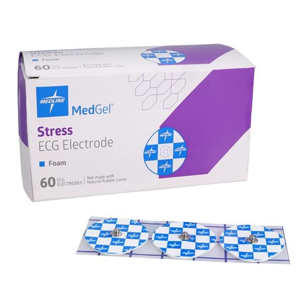 MedGel Diaphoretic/Stress Electode 42x45mm Teardrop Foam 60/Bx
