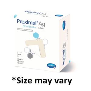 Proximel Ag Silicone Foam Non-Border Dressing 6x6" Sterile Square Adhs Wht/Tn