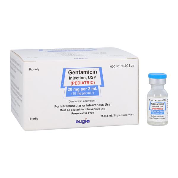 Gentamicin Sulfate Injection 10mg/mL SDV 2mL 25/Package