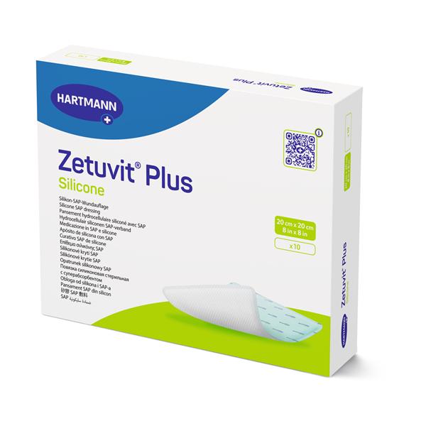 Zetuvit Plus Cellulose/Polymer Non-Border Dressing 8x8 Strl Sq Slcn Adh Spr Abs