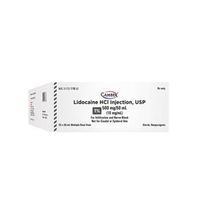 Lidocaine HCl Injection 1% MDV 50mL 25/Package