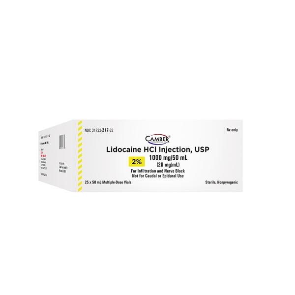 Lidocaine HCl Injection 2% MDV 50mL 25/Package