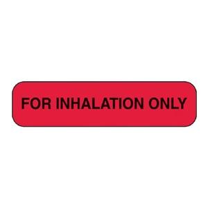 Warning Label f/ Inh Ony Red with Black Text Single Use 1-5/8x3/8" NS 1000/Pk