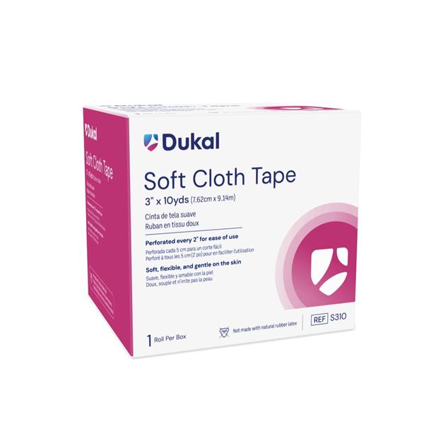 Surgical Tape Soft Cloth 3"x10yd White Non-Sterile 1Rl/Bx, 25 BX/CA