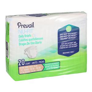 Prevail NU-FIT Incontinence Brief Unisex 59-64" Heavy Absorbent 80/Ca