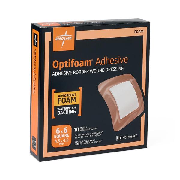 Optifoam Foam Wound Dressing 6x6" Sterile Adhesive LF