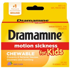 Dramamine Children Chewable Tablets Grape 8/Bx