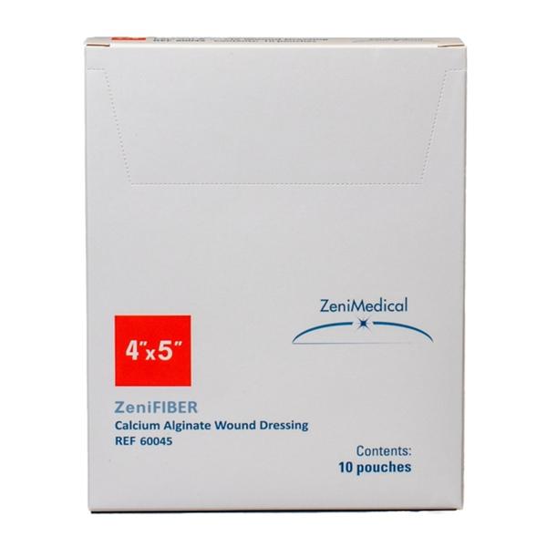 ZeniFIBER Calcium Alginate Wound Dressing 4x5" Sterile Rectangle Tan Hi Abs