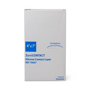 ZeniCONTACT Silicone/Mesh Contact Layer Dressing 4x7" Sterile Rctngl NAdhr Wht
