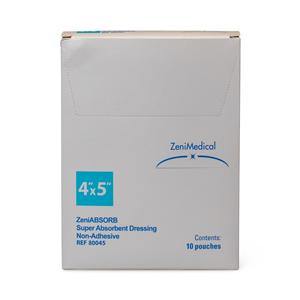 ZeniABSORB Non-Woven Wound Dressing 4x5" 3Lyr Sterile Rctngl NAdhs NAdh Spr Abs