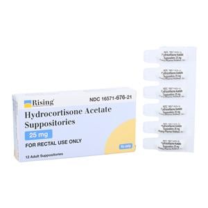 Hydrocortisone Acetate Rectal Suppository 25mg Box 12/Package
