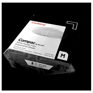 Compac By the Cuff Nitrile Exam Gloves Small Black Non-Sterile, 20 BG/CA