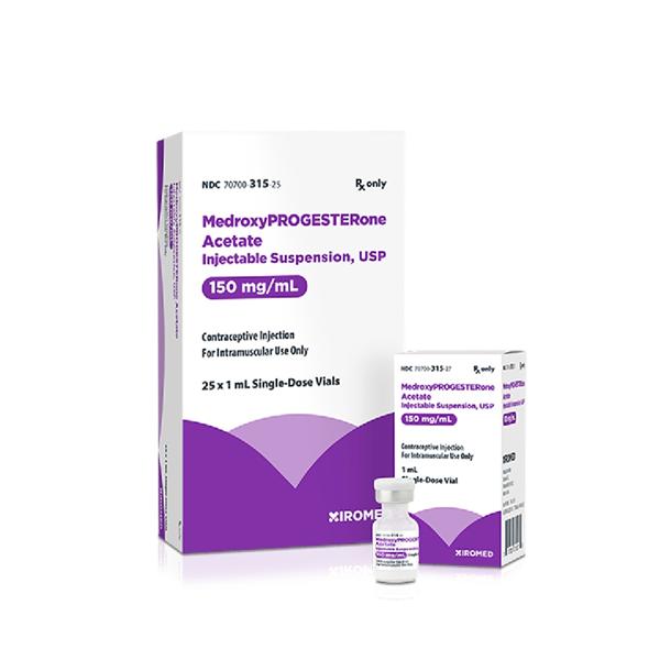 Medroxyprogesterone Injection 150mg/mL SDV 1mL 25/Package