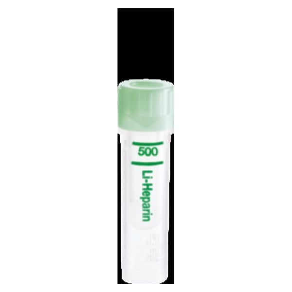 Microvette Capillary Blood Collection Tube Transparent 500uL Grn Lthm Hep 100/Pk