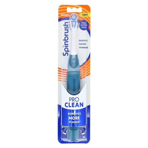 Spinbrush Pro Clean Battery Power Toothbrush Soft Ea