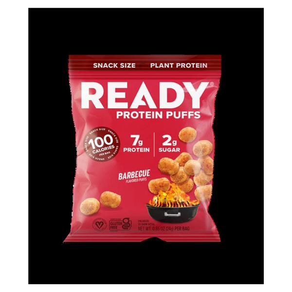 Ready Protein Puffs Food/ Drink Puff 100 Calories Barbecue Bag 8/Pk