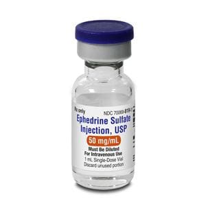 Ephedrine Sulfate Injection 50mg/mL SDV 1mL 10/Package
