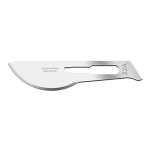 Swann Morton Carbon Steel Sterile Surgical Blade 22A Single-Use 100/Bx