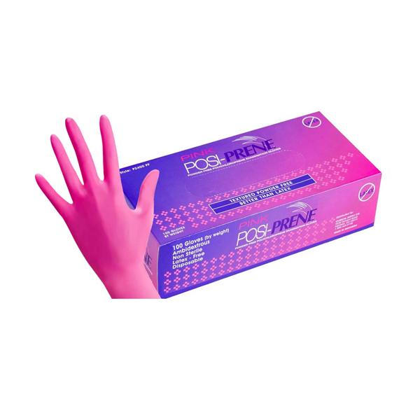 Posi-Prene Chloroprene Exam Gloves Small Pink Non-Sterile