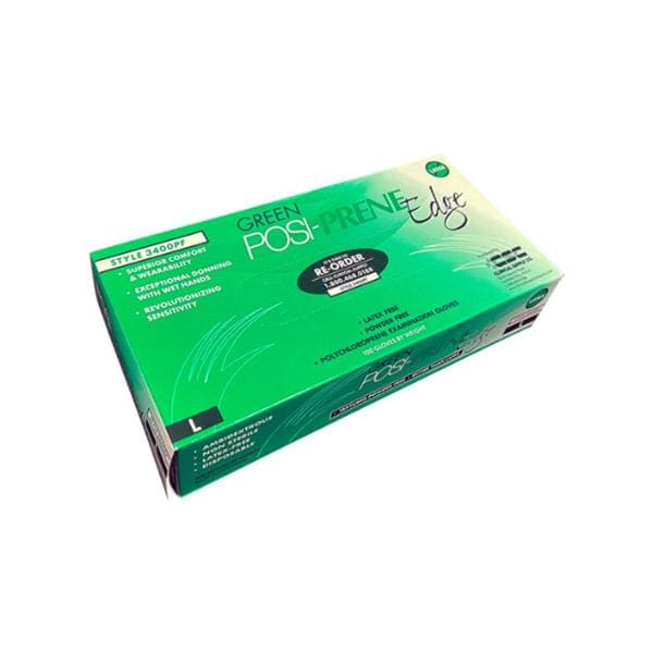 Posi-Prene Edge Chloroprene Exam Gloves Medium Light Green Non-Sterile