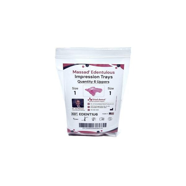 Massad Disposable Edentulous Impression Trays 1 Small Upper Standard Pack 6/Pk