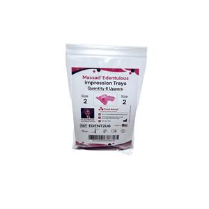 Massad Disposable Edentulous Impression Trays 2 S/M Upper Standard Pack 6/Pk