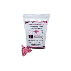 Massad Disposable Edentulous Impression Trays 3 Medium Upper Standard Pack 6/Pk