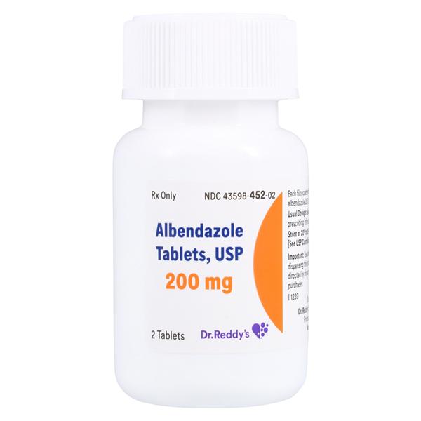 Albendazole Tablets 200mg Bottle 2/Bottle Each
