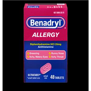 Benadryl Ultratabs 25mg 48/Bx, 72 BX/CA
