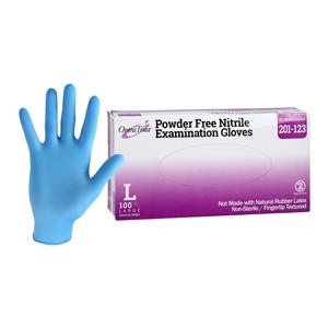 OmniTrust Nitrile Exam Gloves Large Blue Non-Sterile, 10 BX/CA