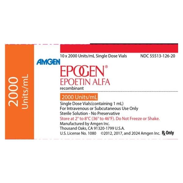 Epogen Injection 2,000U/mL SDV 1mL 10/Package
