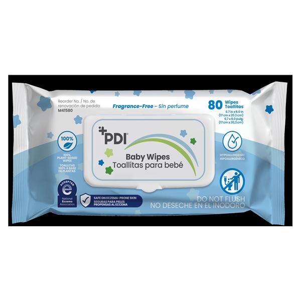 Baby Wipes Alc/PrbnFr White Disposable Unscented Hyplrgnc Not Made W 8x6.7", 12 PK/CA
