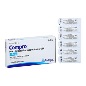 Prochlorperazine Rectal Suppository 25mg Unit Dose 12/Package Each