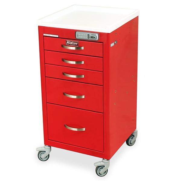 M-Series Emergency Cart 5 Drawer Push Button Lock