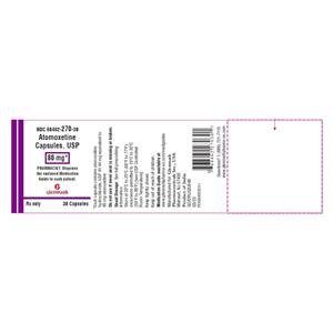 Atomoxetine HCL Capsules 80mg Bottle 30/Bottle Each