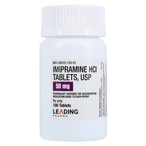 Imipramine HCl Tablets 50mg Bottle 100/Bottle Each